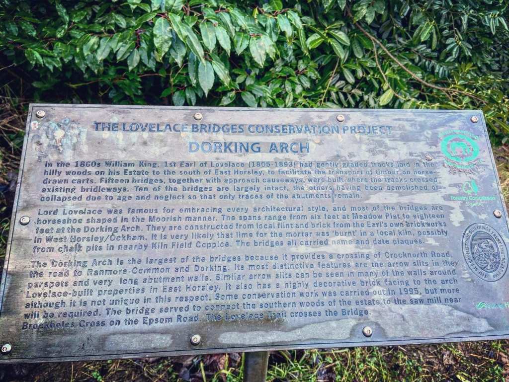 Plaque about Dorking Arch