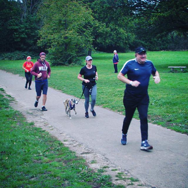 Yours truly running with Jett whippet